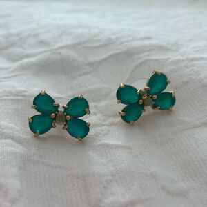 Kate Spade green bow earrings